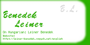 benedek leiner business card